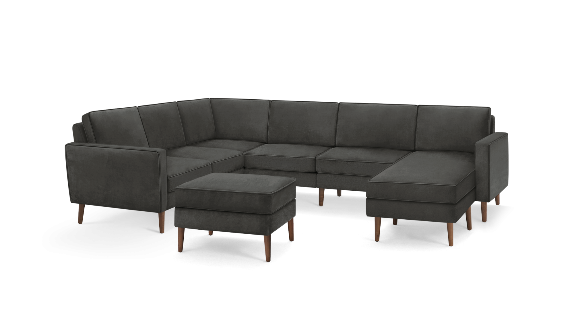 Nomad Velvet 6-Seat Corner Sectional with Reversible Chaise and Ottoman