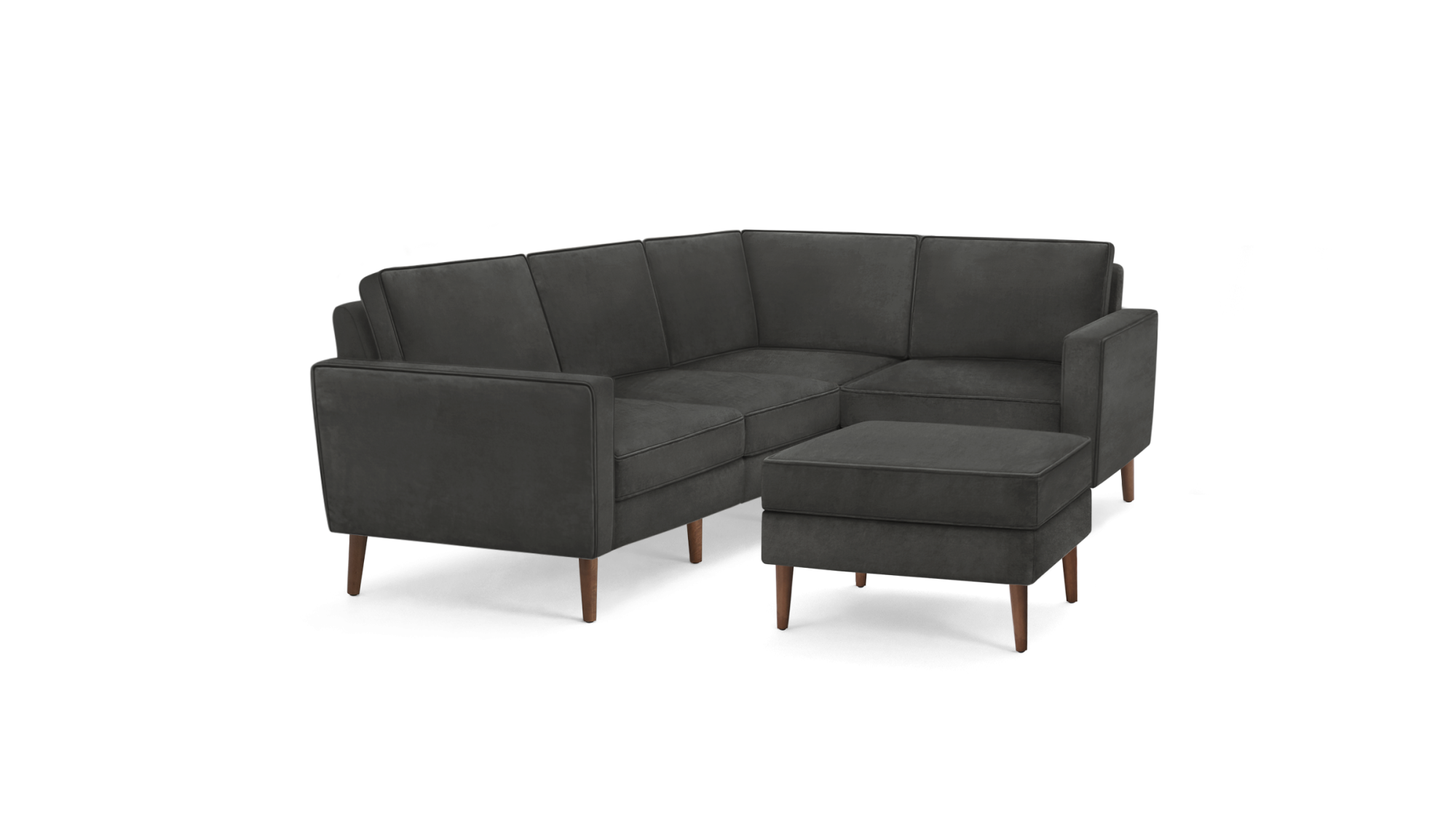 Nomad Velvet 4-Seat Corner Sectional with Ottoman