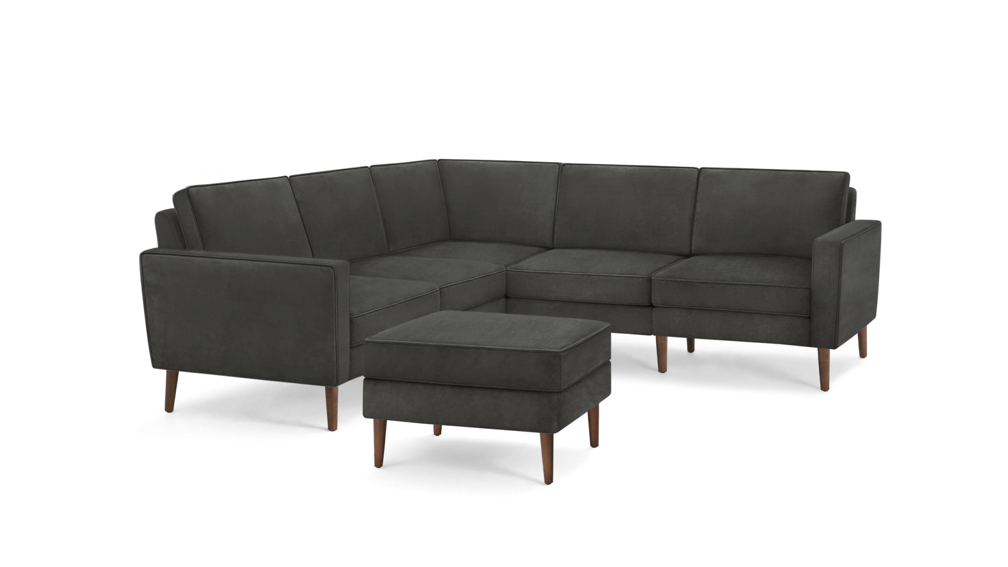 Nomad Velvet 5-Seat Corner Sectional with Ottoman