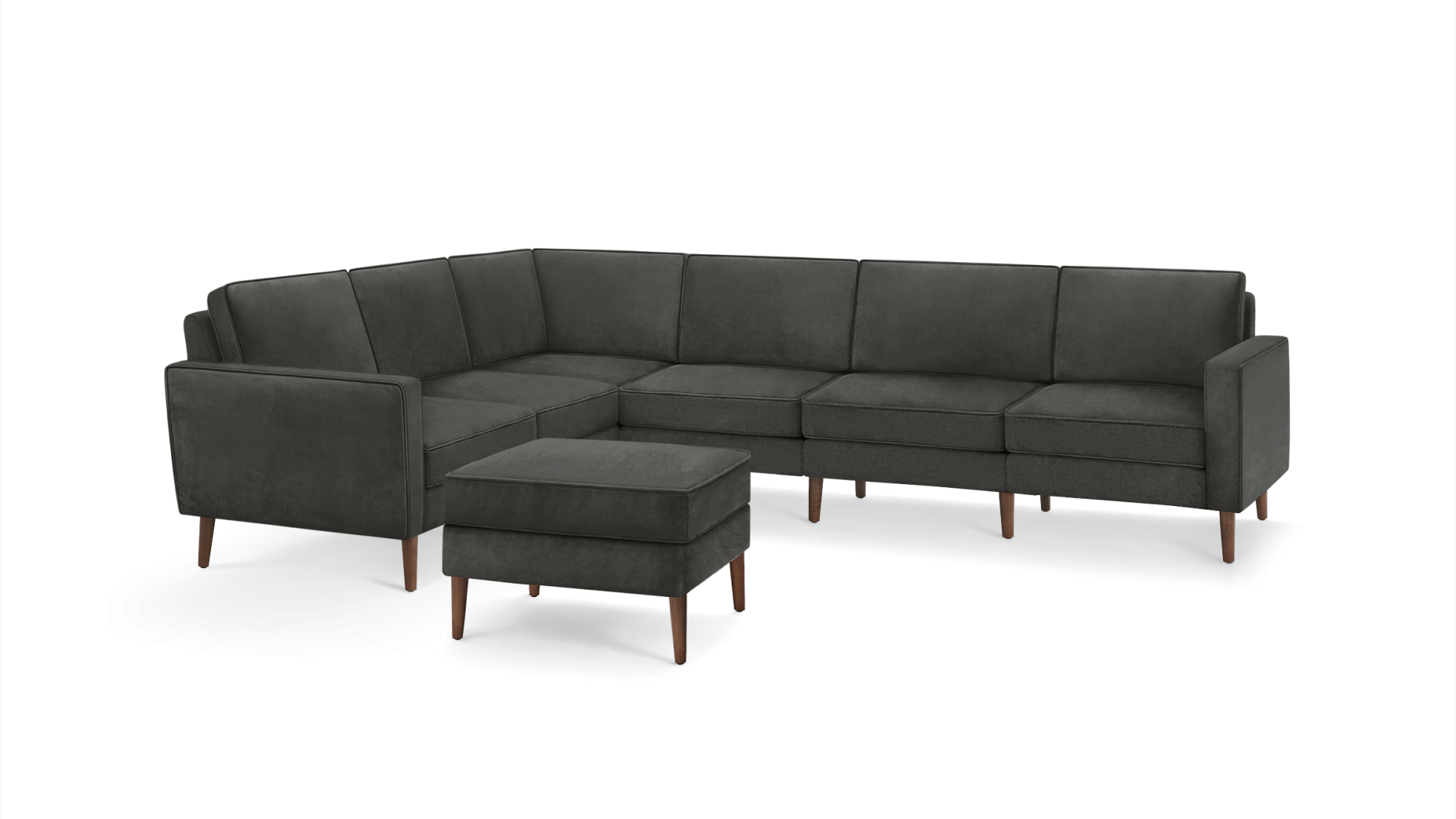 Nomad Velvet 6-Seat Corner Sectional with Ottoman