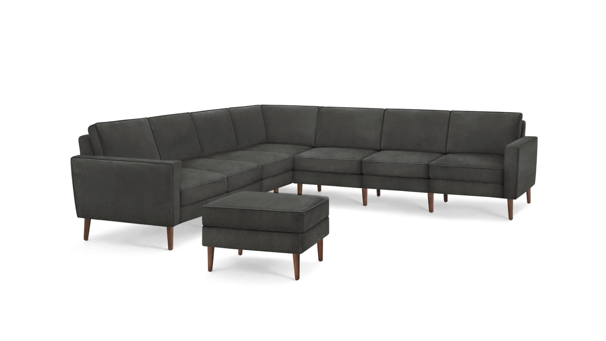 Nomad Velvet 7-Seat Corner Sectional with Ottoman