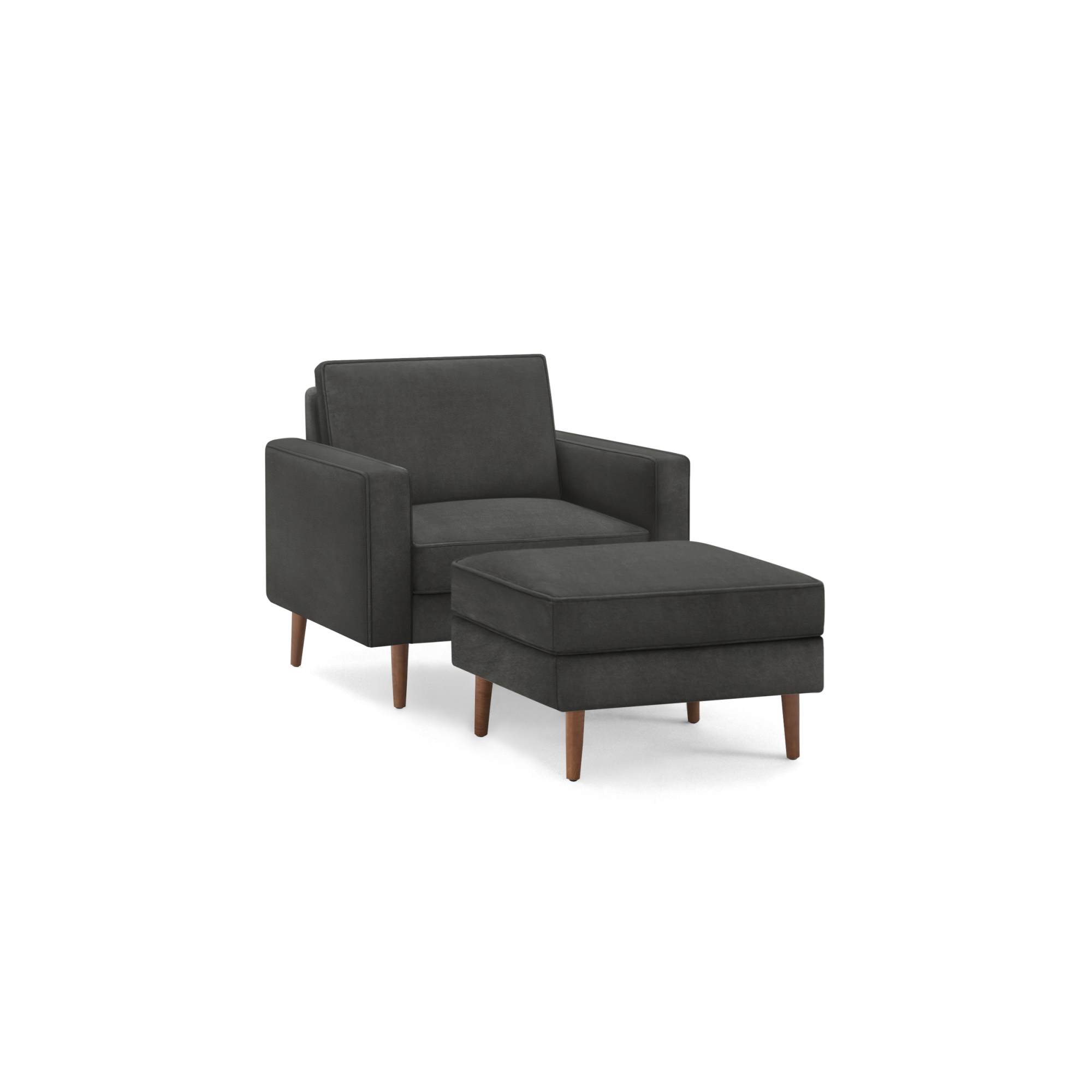 Nomad Velvet Armchair with Ottoman