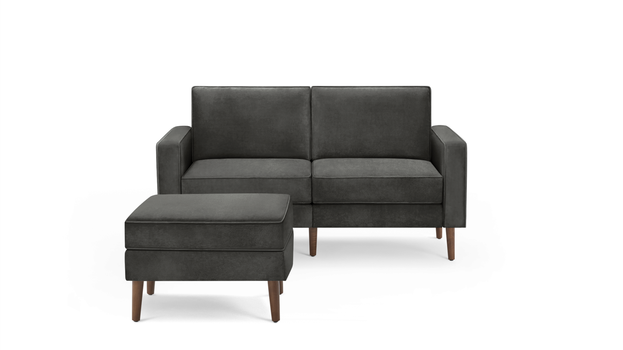 Nomad Velvet Loveseat with Ottoman