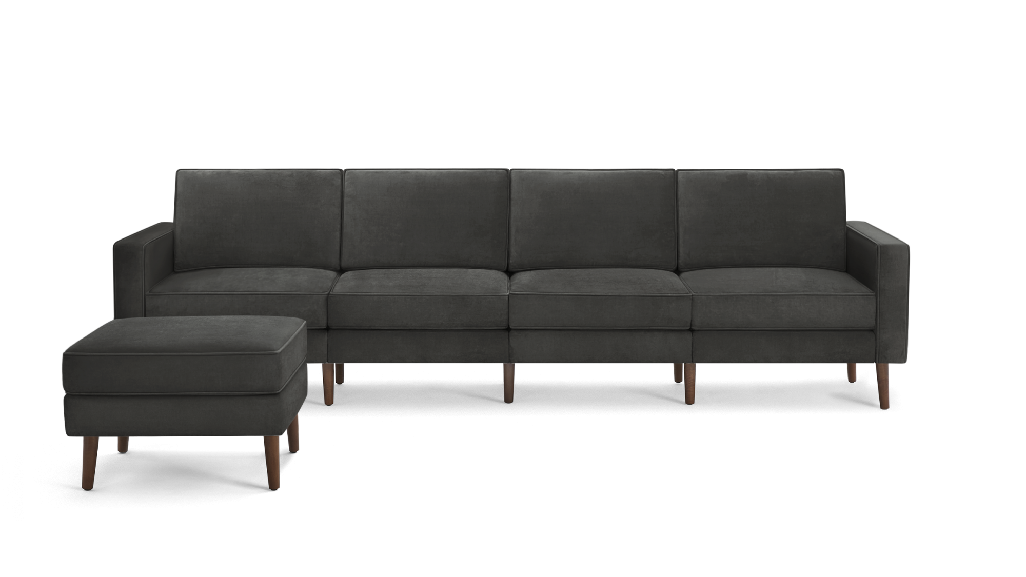 Nomad Velvet King Sofa with Ottoman